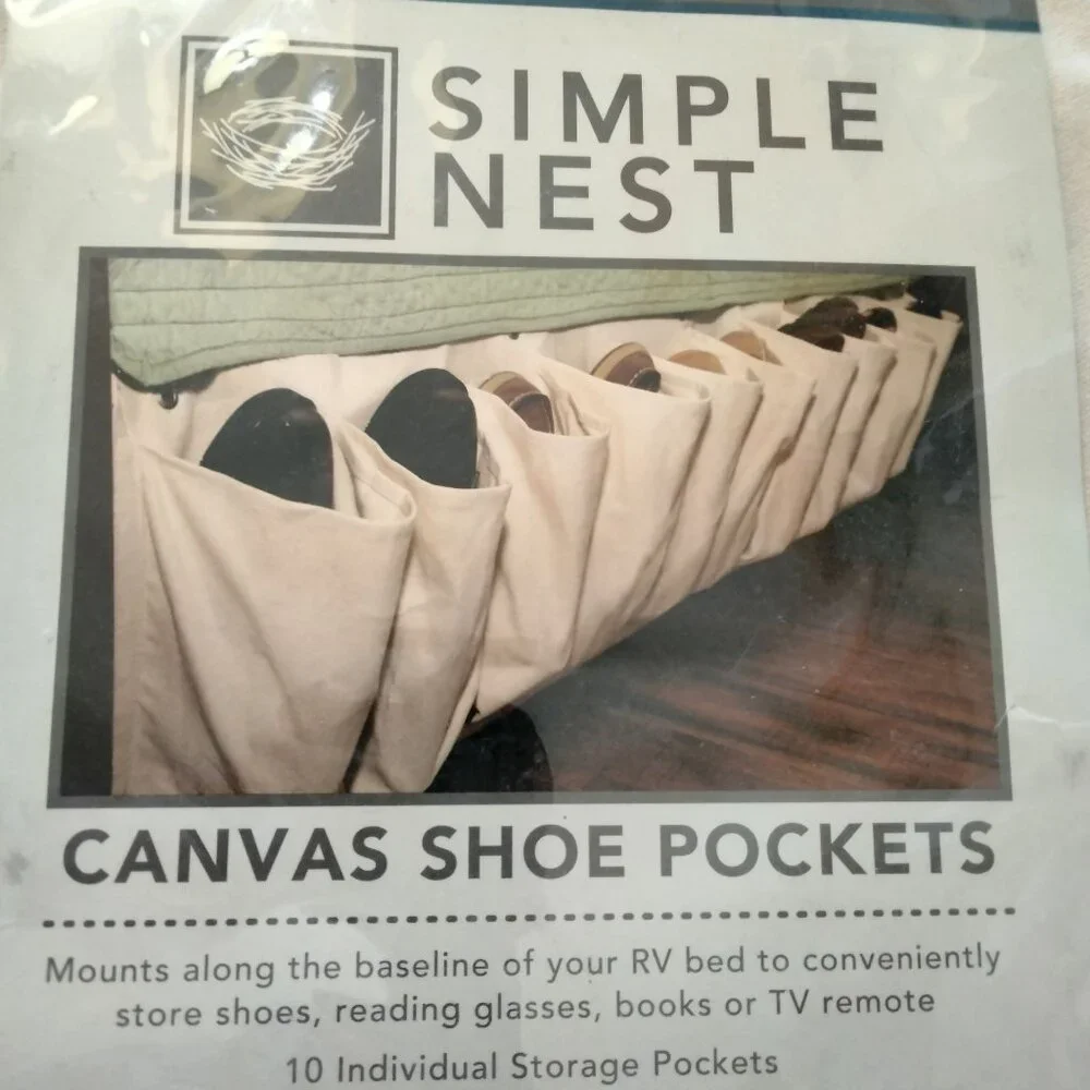Simple Nest Motor Home Canvas Shoe Pockets RV Bed 10 Storage Slots Coat Room